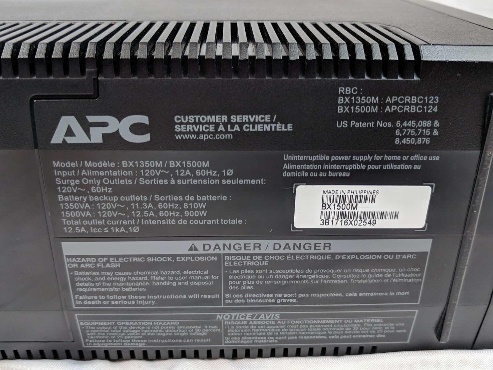 APC BX1500M Back-UPS Pro 1500 VA 10 Outlets - Tested