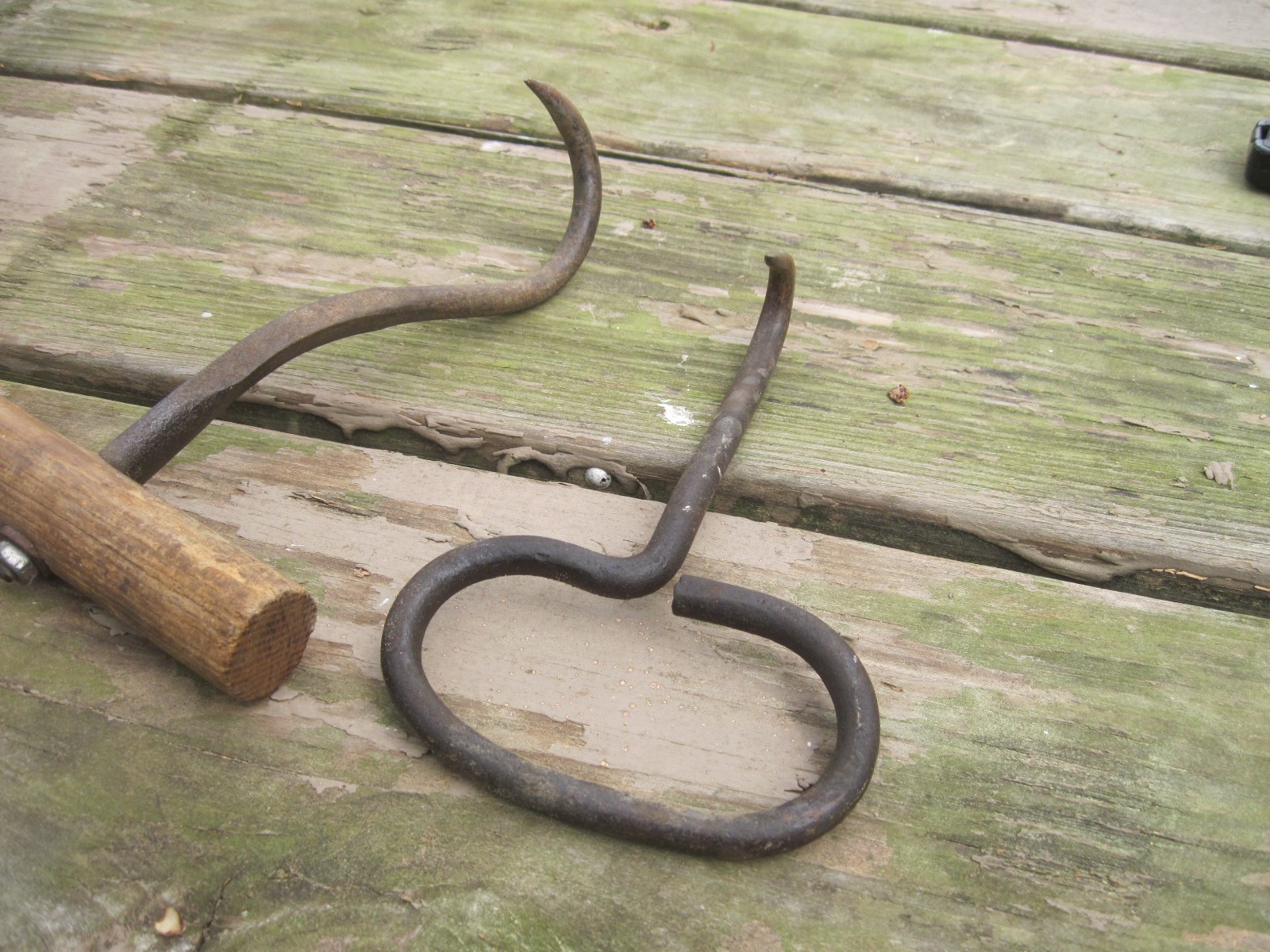 3 Small Meat or Hay Hooks, approx. 7 1/2