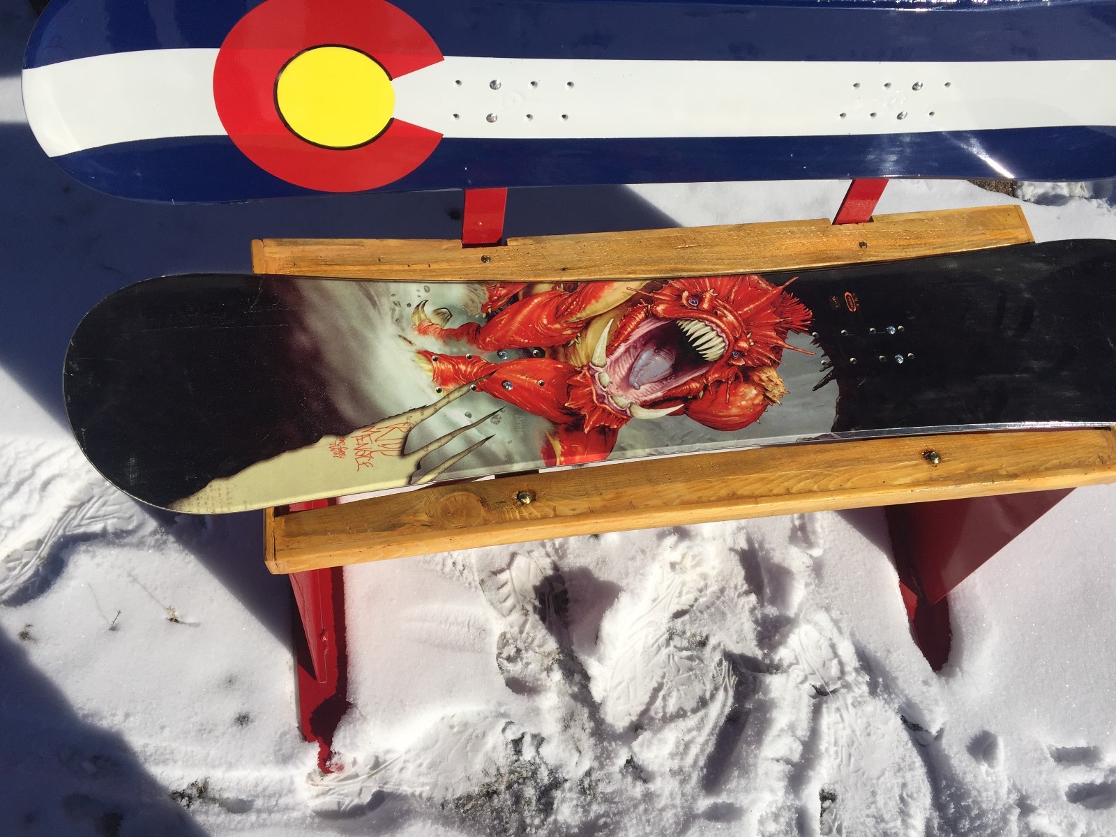 RED RIVER / NEW MEXICO / GREEN RUN LIFT CHAIR / SOLD OUT-BUT SNOWBOARD BENCH-YES