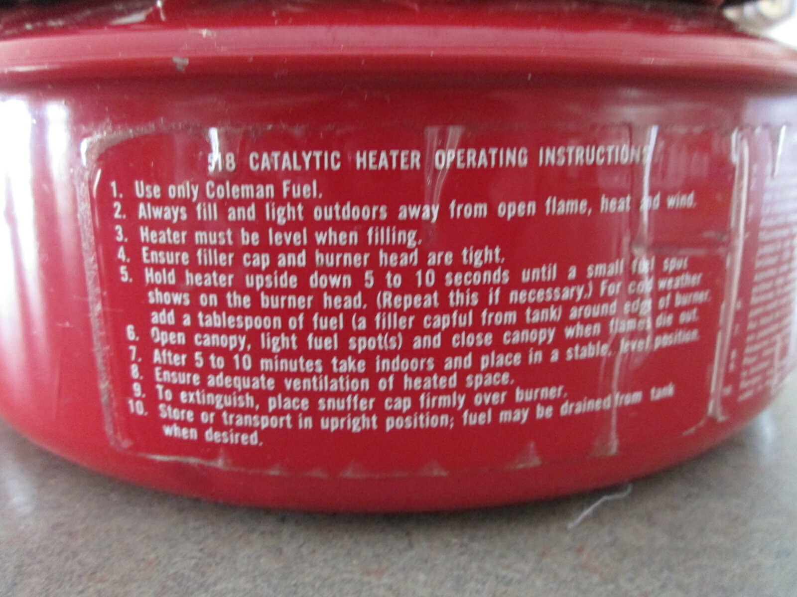 VINTAGE Red Coleman Quick-Lite Model 518 B Catalytic Heater Made in Canada