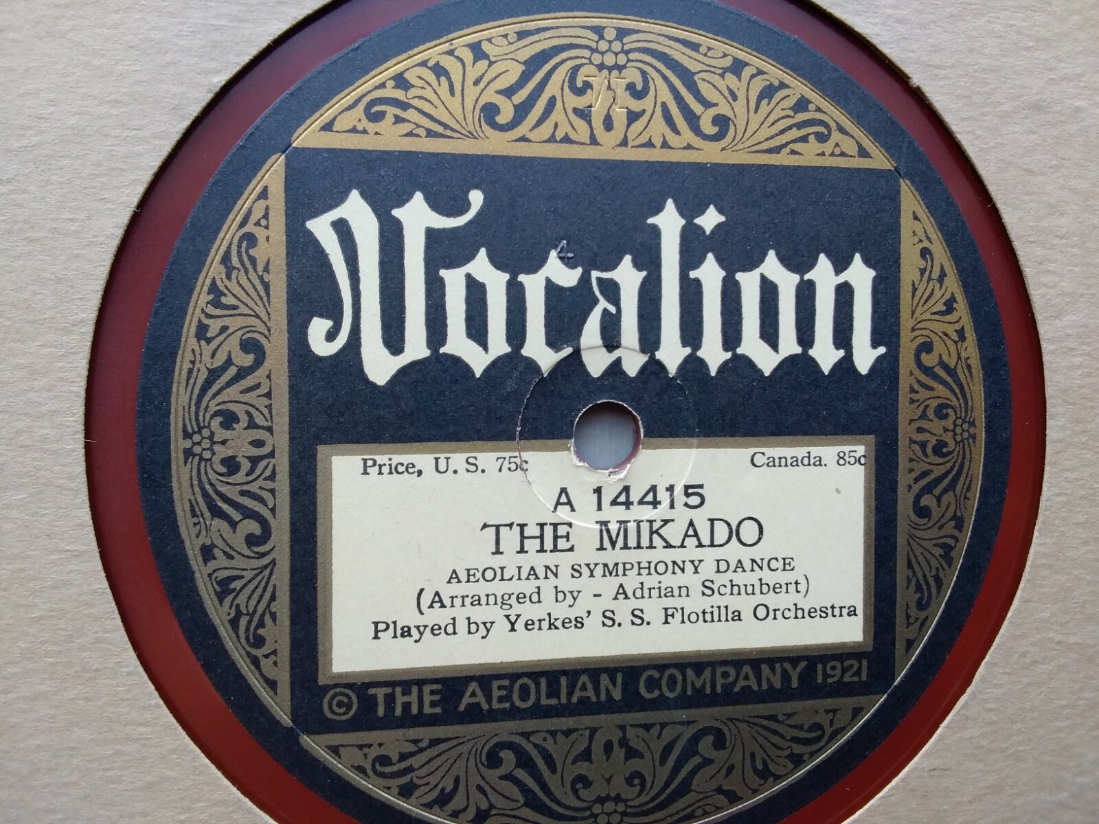 Yerkes' S.S. Flotilla Orchestra 78rpm Single 10-inch