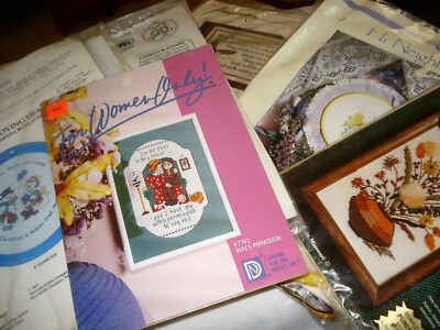 Mixed Lot of 6 Needlecraft Kits Cross Stitch Embroidery Plastic Canvas