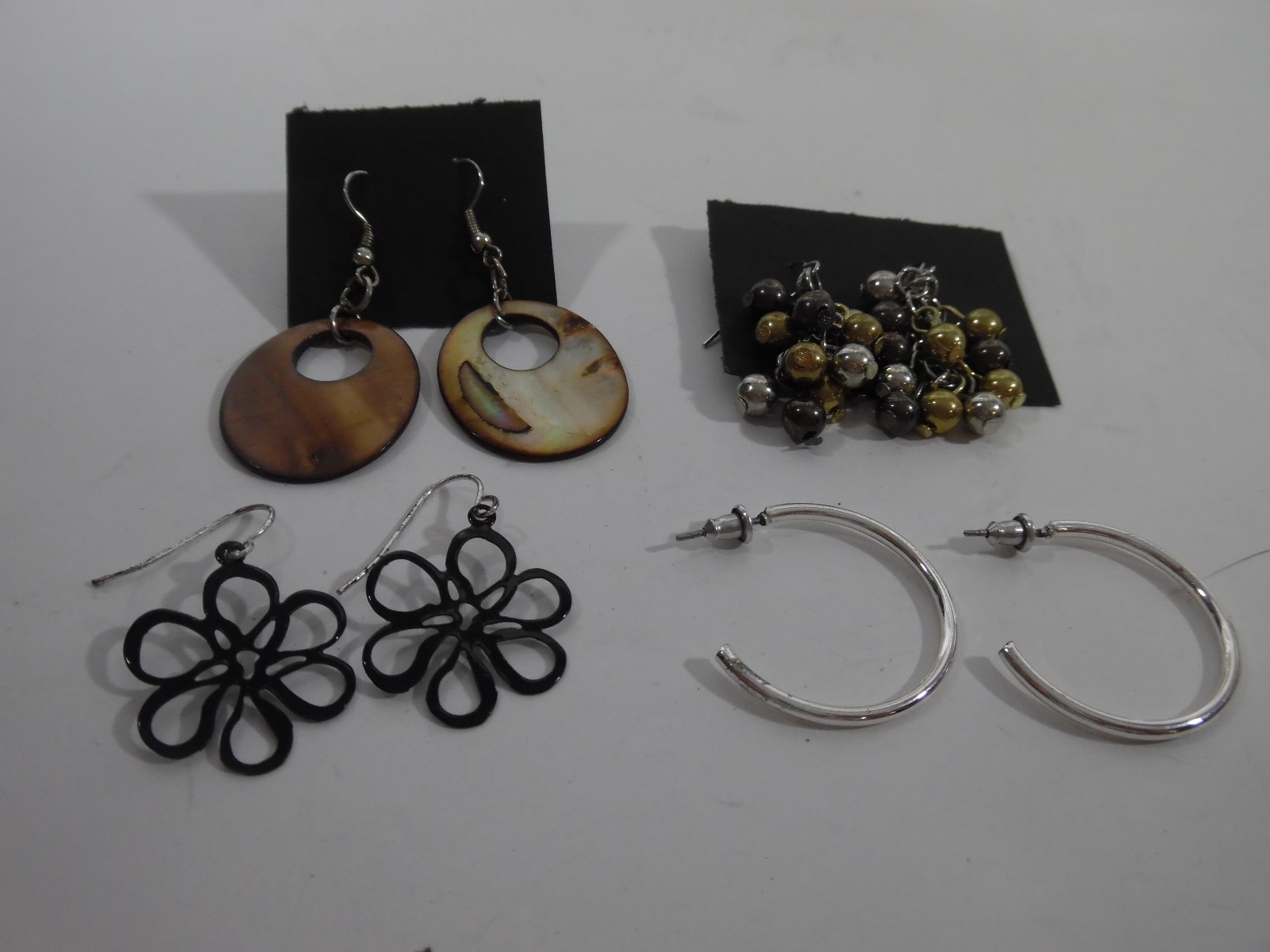 Lot of 4 Piereced Earrings Mixed Styles Post Semi-circle  NVA-239