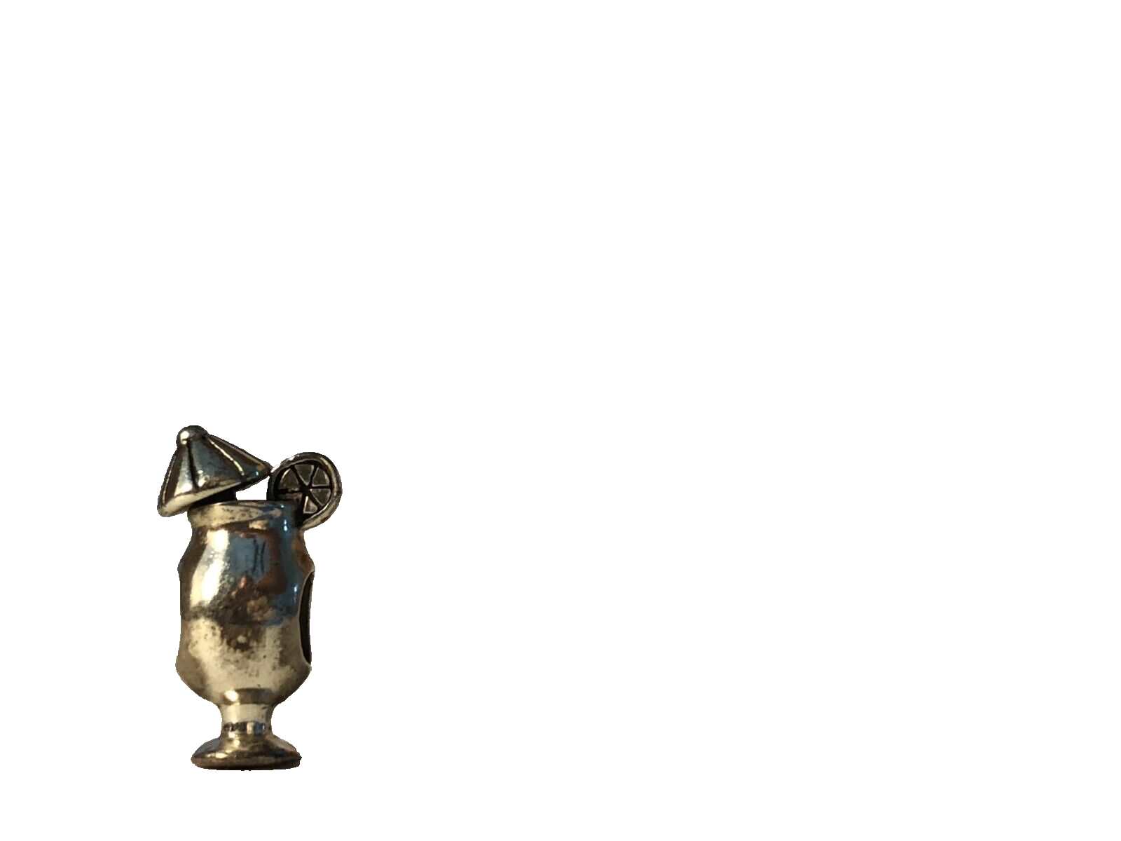 Sterling Silver Tropical Drink Bead for Famous Maker Charm Bracelet