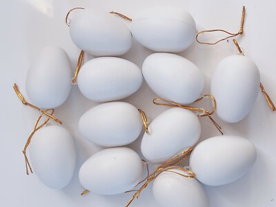 AU 12 Easter Eggs Painting Fake White Egg Model Craft Hanging Decor Decorations 