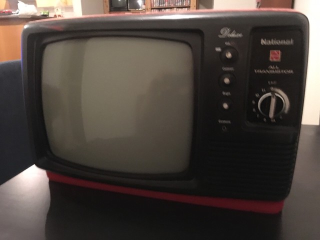 Vintage Red National (Panasonic) CRT TV, tested and works perfectly