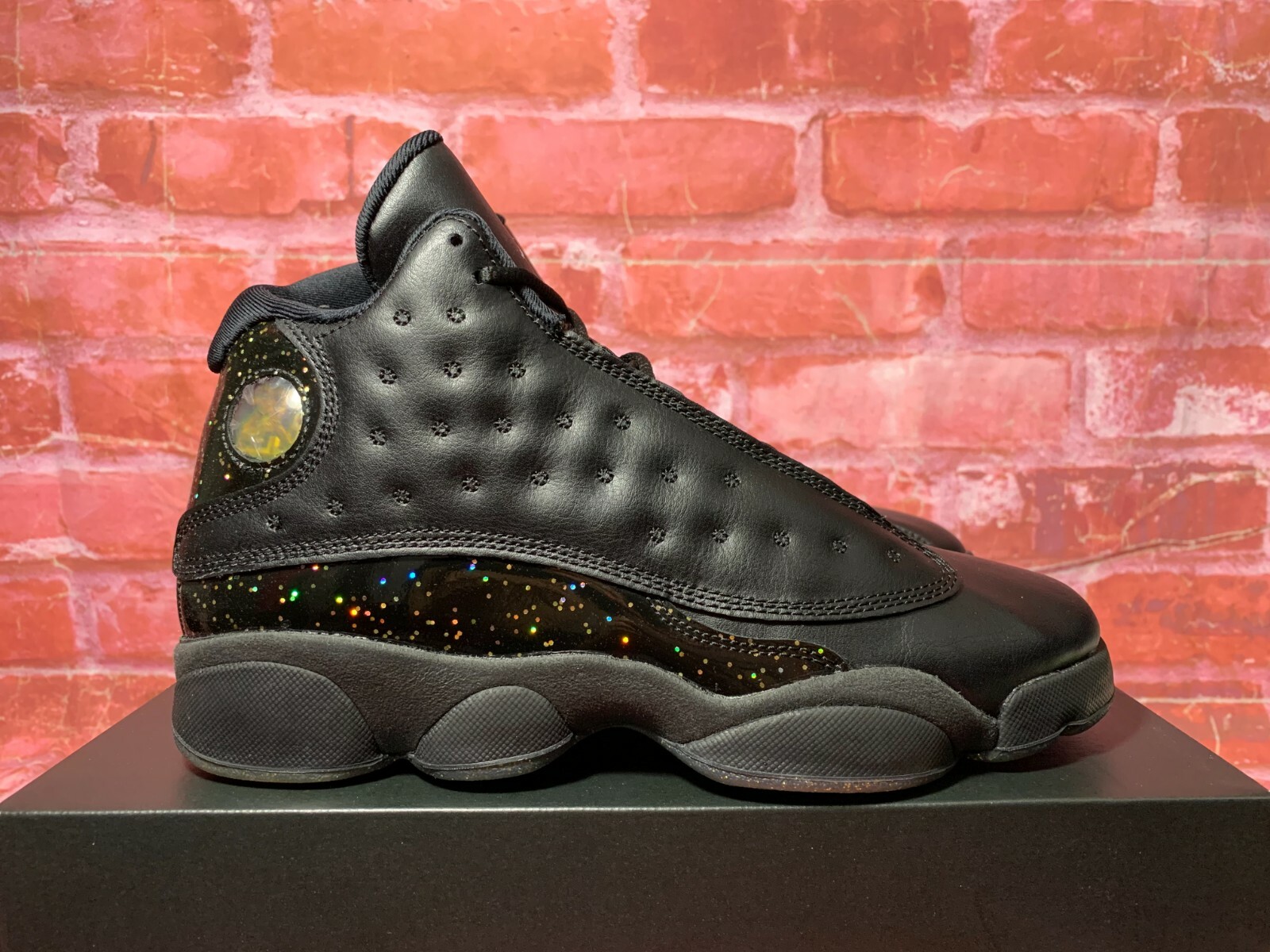 Air Jordan 13 Retro Gold Glitter Big Kids' Shoes Black-Metallic Gold  dc9443-007 