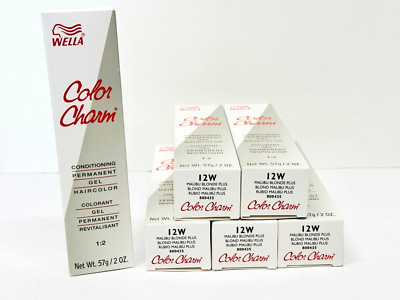 WELLA COLOR CHARM PERMANENT DYE GEL 12W MALIBU BLONDE PLUS PACK OF 6