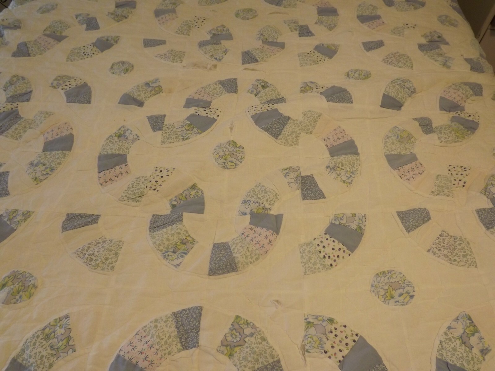 ANTIQUE QUILT~BLUE~CUTTER~SHABBY CHIC  72