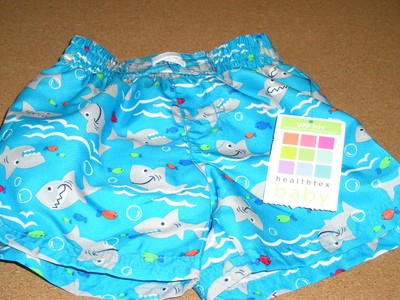 Shark Infant Boy Swim Suit Trunks Healthtex  Size 0/3M Brand New w/tags  CUTE