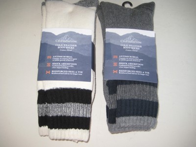 Croft&Barrow Cotton Blend Boot Socks 2 Pair  Size 10-13 Retail $20