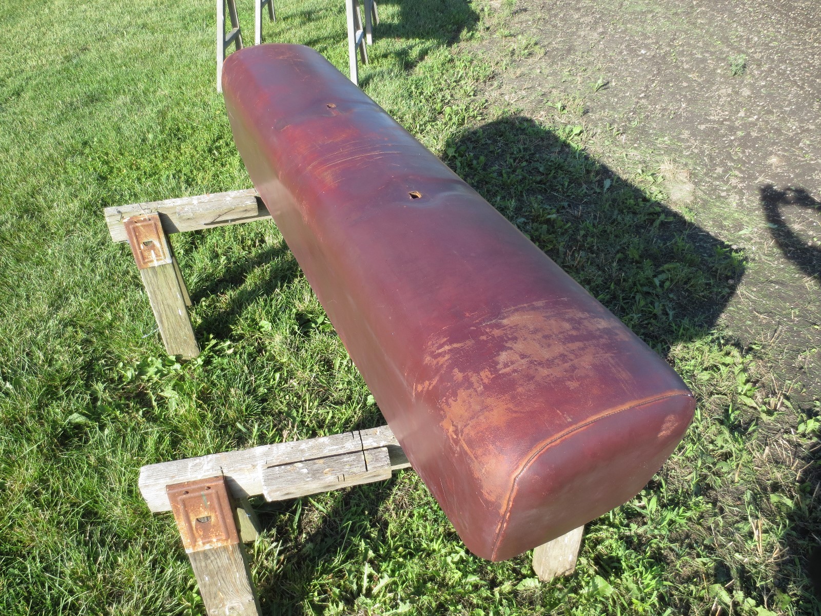 Vtg Antique Gymnastics Pommel Horse Bench Side Beam No Legs