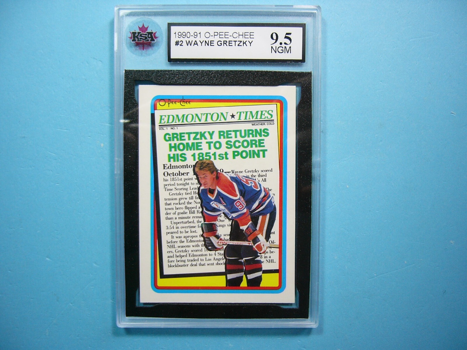 1990/91 O-PEE-CHEE NHL HOCKEY CARD #2 WAYNE GRETZKY HL KSA