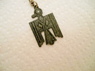 VINTAGE THUNDERBIRD METAL KEY CHAIN KEYCHAIN AMERICAN INDIAN TOTEM  #1