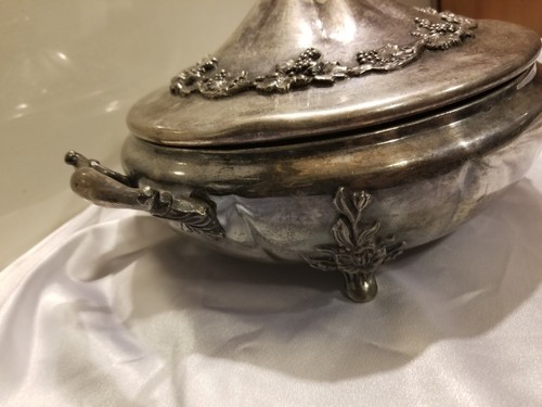 Quadruple plate adelphi Silver Serving Dish With Lid