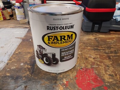 Rustoleum farm & implement Enamel, Gloss White,  Gallon free ship