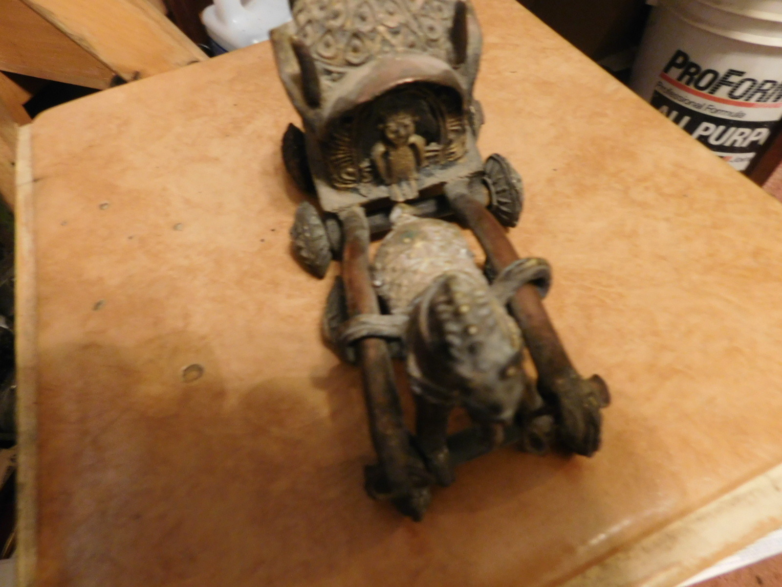 brass Toy horse and carrage from Pakistan old