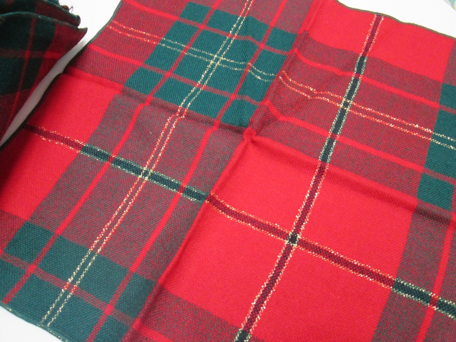 Vintage Christmas Plaid Table Runner 86 x 14.5