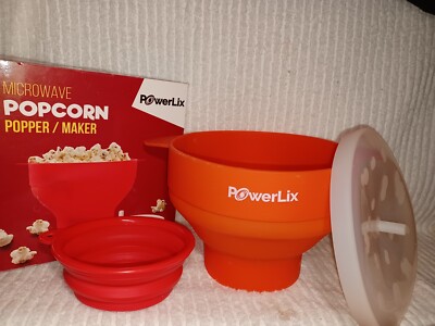 Powerlix Microwave Silicone Popcorn Popper Maker Collapsible Bowl Hot Air