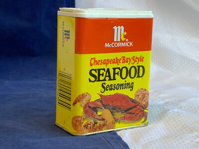 Vtg McCormick & Co Inc. Chesapeake Bay Style Seafood Seasoning Tin Can Container