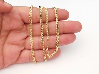 Pre-owned Bracelet 10k Yellow Gold Mans Wheat Foxtail Chain Hollow 7.5 Gram 22" Inch 3mm Unisex