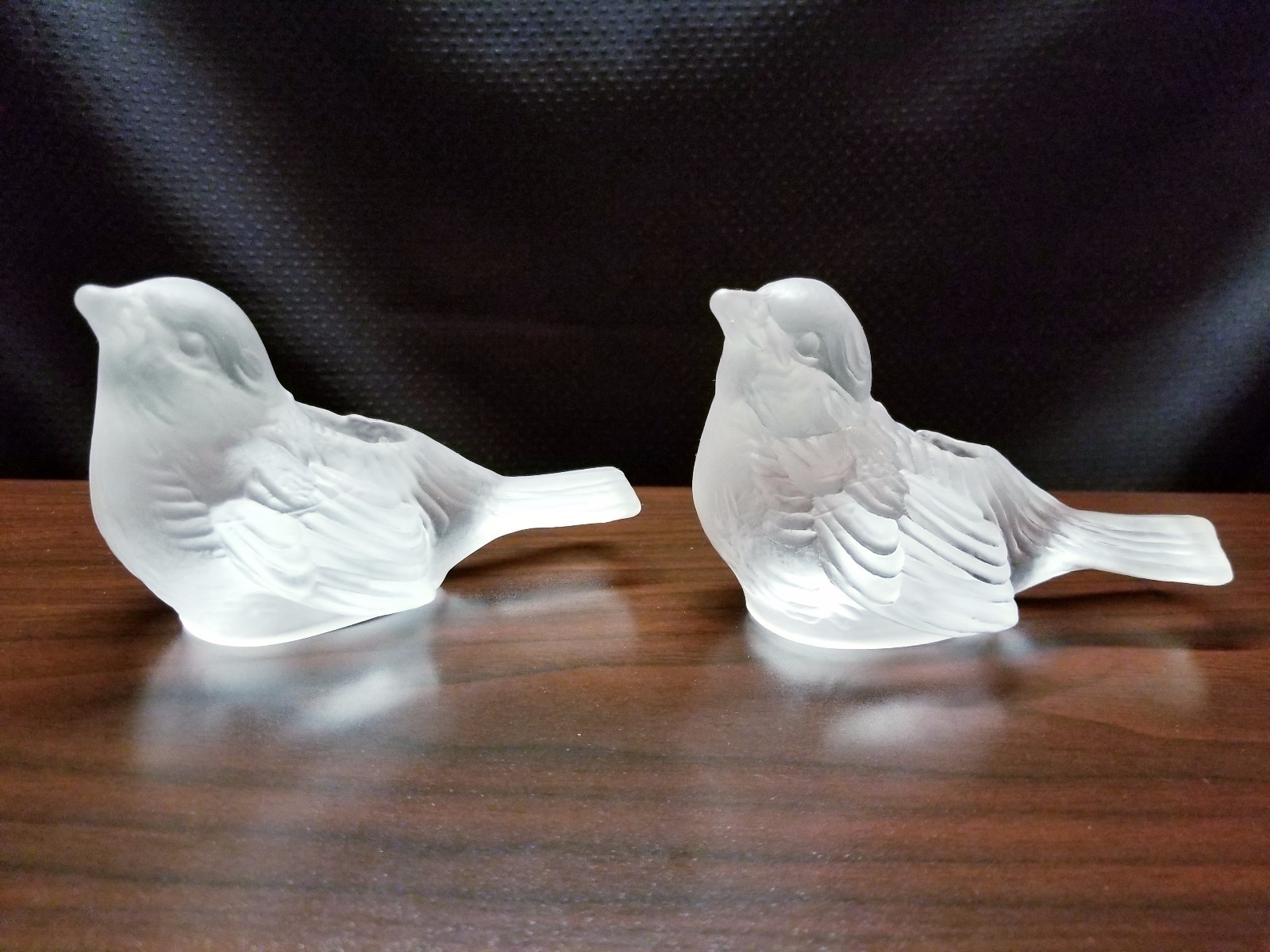 Frosted Sparrow Candle Holders - Pair by Celebrations Cyrstal (MIB)