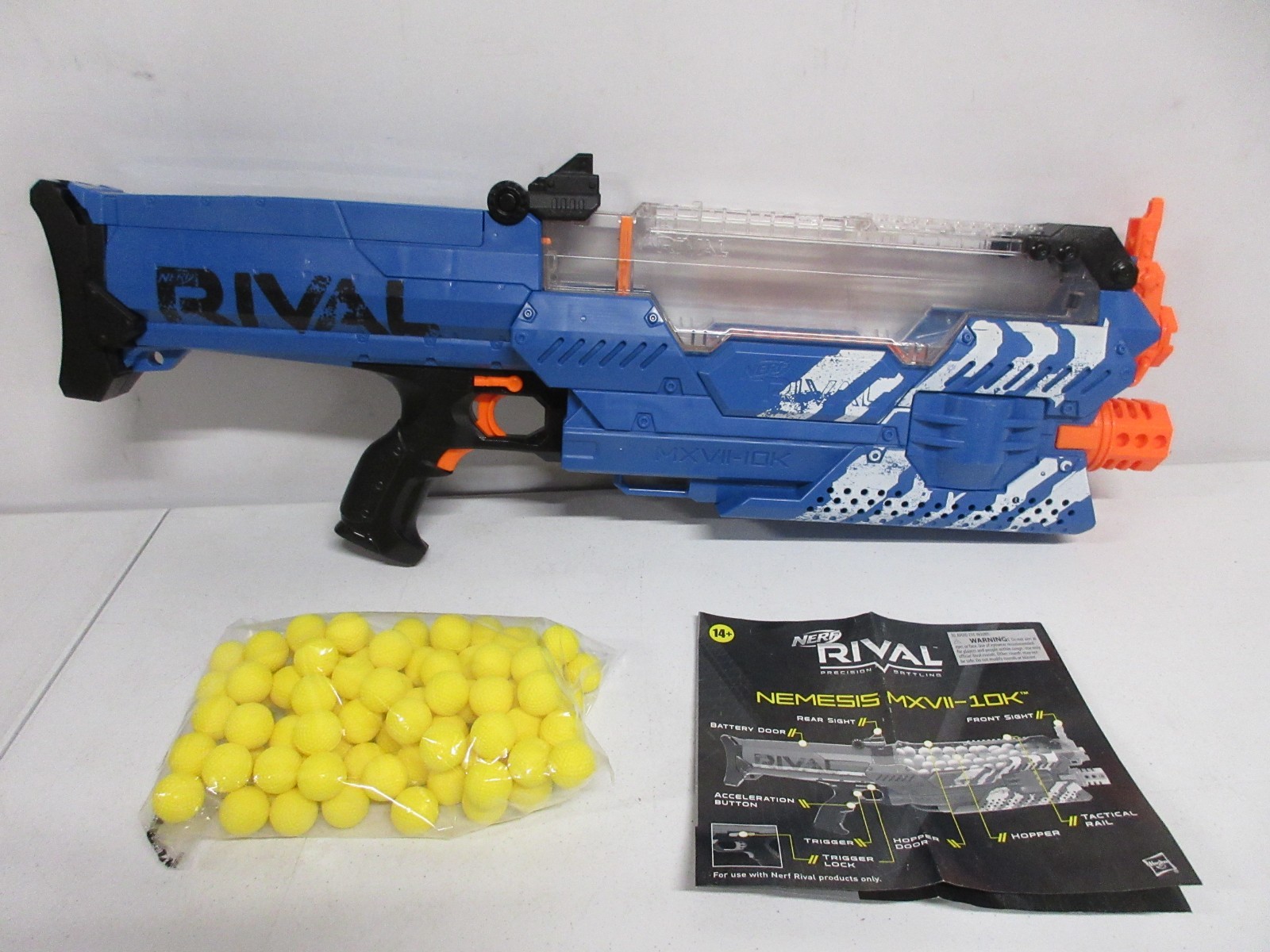 Nerf Rival Nemesis MXVII-10K Blue Blaster Fully Motorized