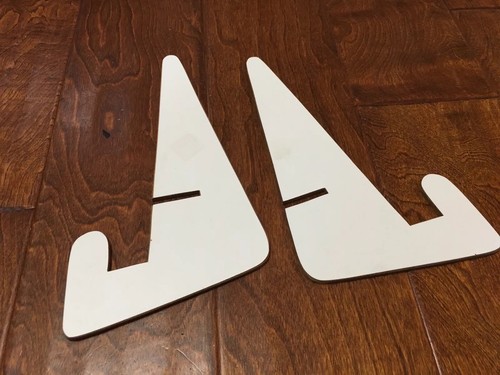 1970's Vintage Hard Cardboard 2 pc Cookbook holder display arms orange floral