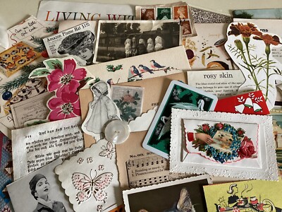 Antique vintage scrapbooking paper Pack Lot / Scrapbooking Junk Journal Ephemera