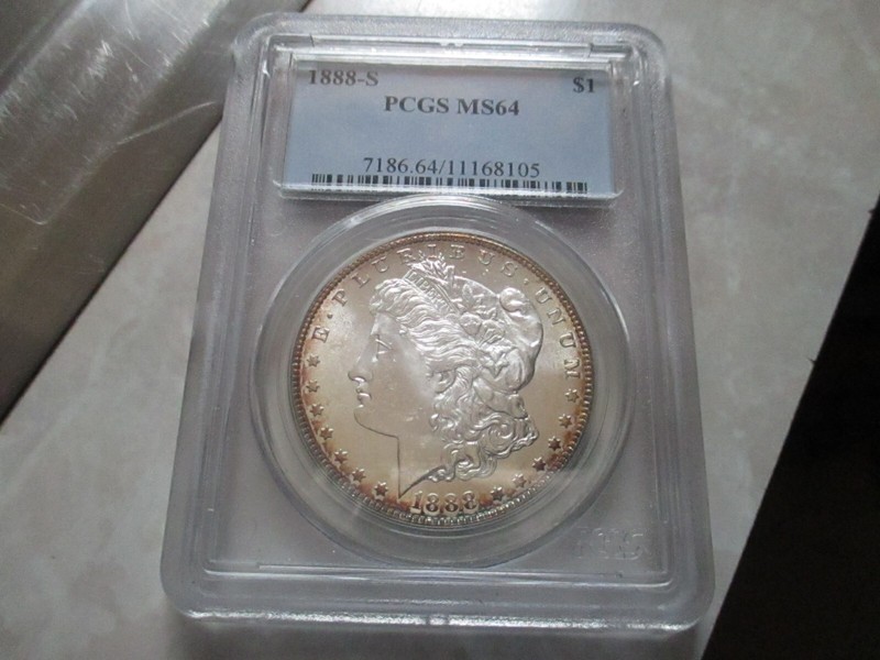 1888 S Morgan Silver Dollar PCGS MS64 PQ++ Toned **Semi-Key
