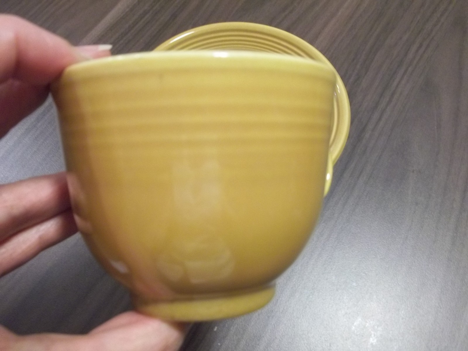 VINTAGE ANTIQUE GOLD FIESTA TEA CUP AND SAUCER -FIESTAWARE - IRONSTONE- T16
