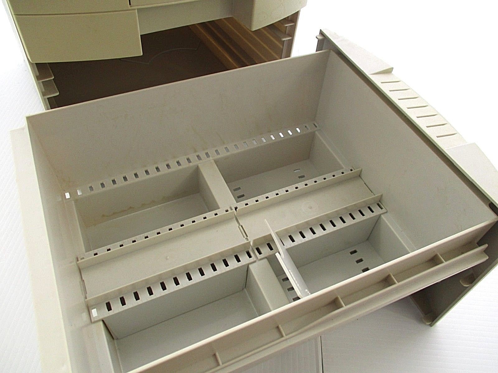 Alpha 2 Drawer 1980s or 90s Computer Disk Diskette Storage Unit Beige Vintage