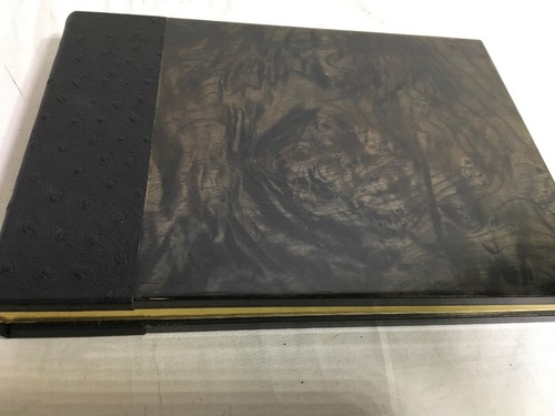 Eccolo Wedding Guest Book Guest Book Event Wood And Leather Cover Gold Gilt Page