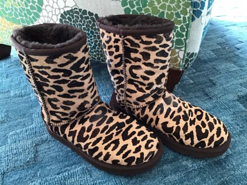 UGG Womens Size 7 Exotic Cheetah Pony Hair Short Boots SN UGG Womens Size 7 Exotic Cheetah Pony Hair Short Boots SN