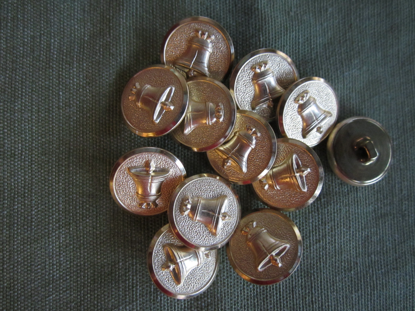 Vintage Era LIBERTY BELL Buttons WATERBURY CO's INC ~ mixed lot w/free item