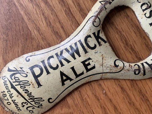VINTAGE PICKWICK ALE BEER LITHO BOTTLE OPENER HAFFENREFFER BOSTON MA. Free Ship