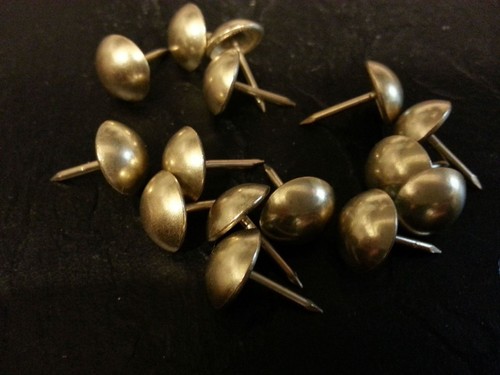 Brass-Gilt 7/16"Dia 1/2"LNails Decorative Upholstery Tacks Nail 100-200-500-1000