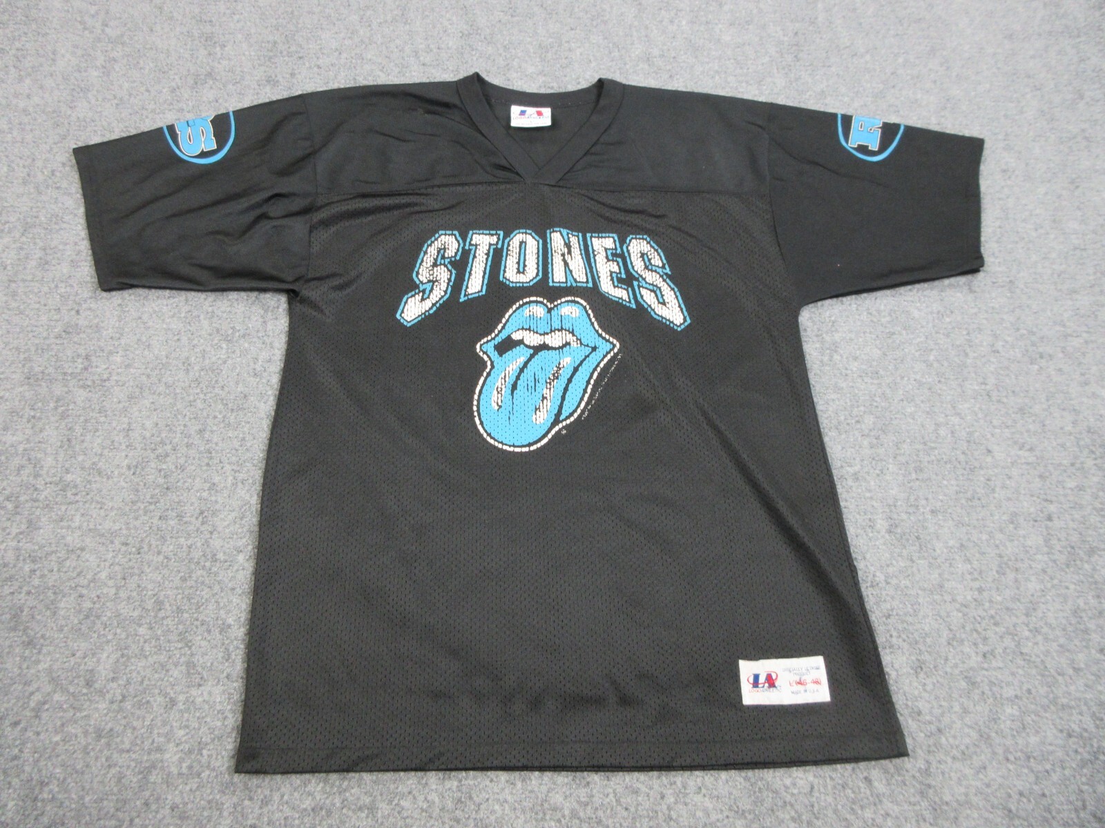 Rolling Stones アメリカンフットボールシャツ 98 VINTAGE Rolling Stones Jersey Shirt Mens Large Black Mesh