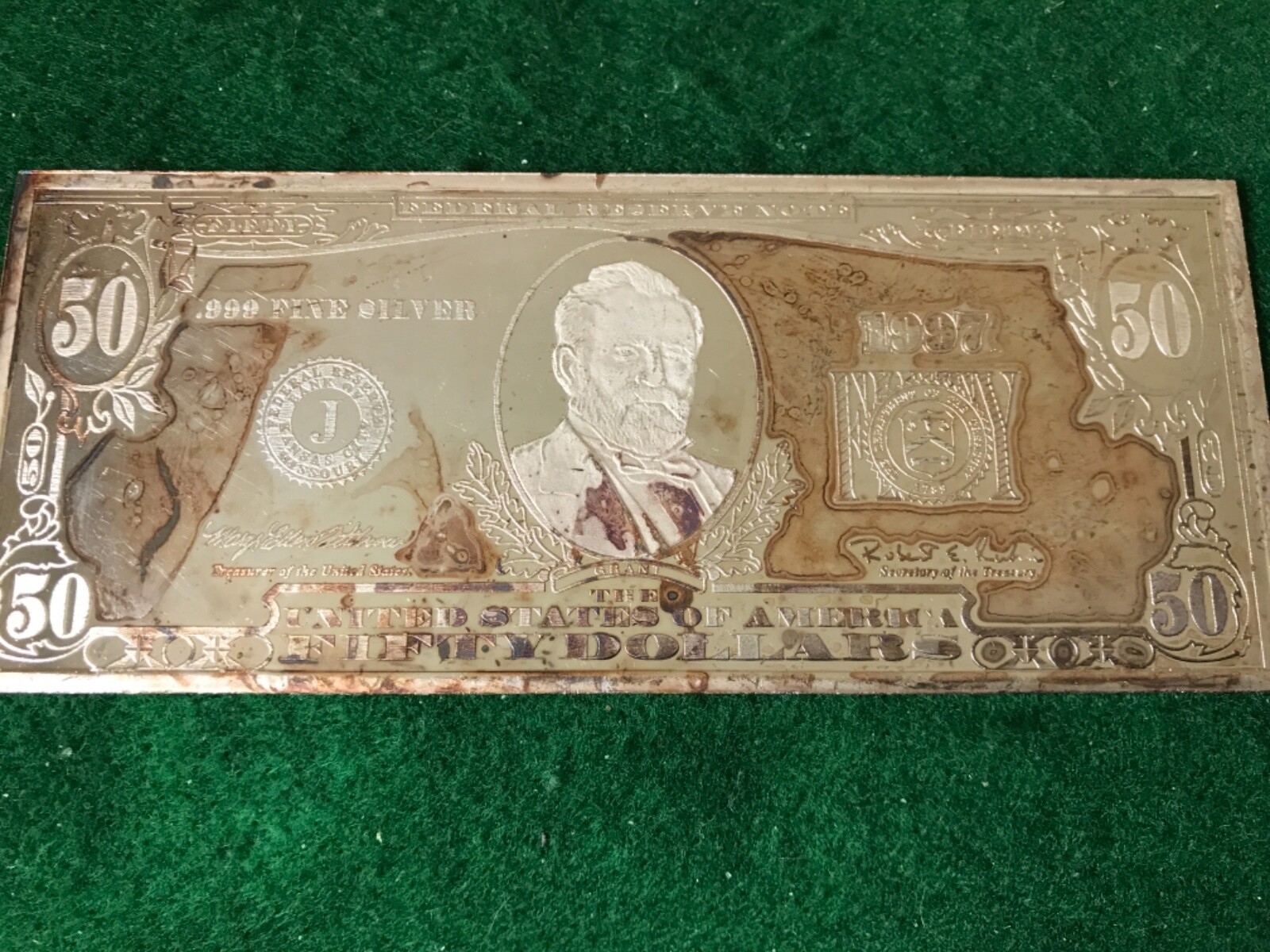 4 Oz silver $50 bill , Washington mint , 1997 - T D8 | eBay