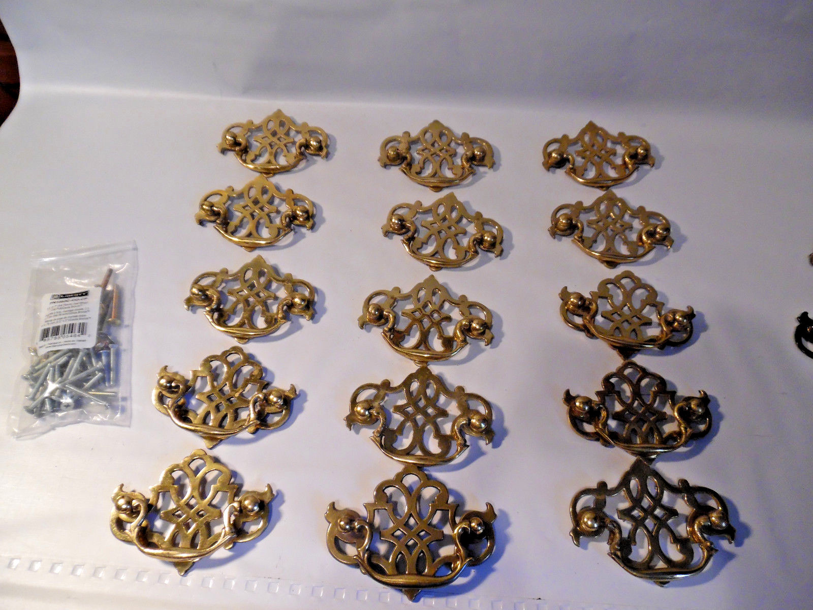 SET OF BRASS DRAWER PULLS 15