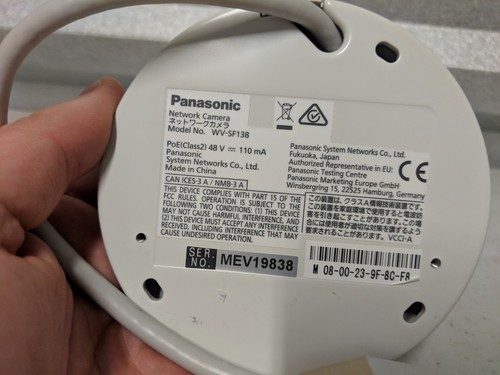 PANASONIC WV-SF138 Super Dynamic Full HD Dome Network Camera