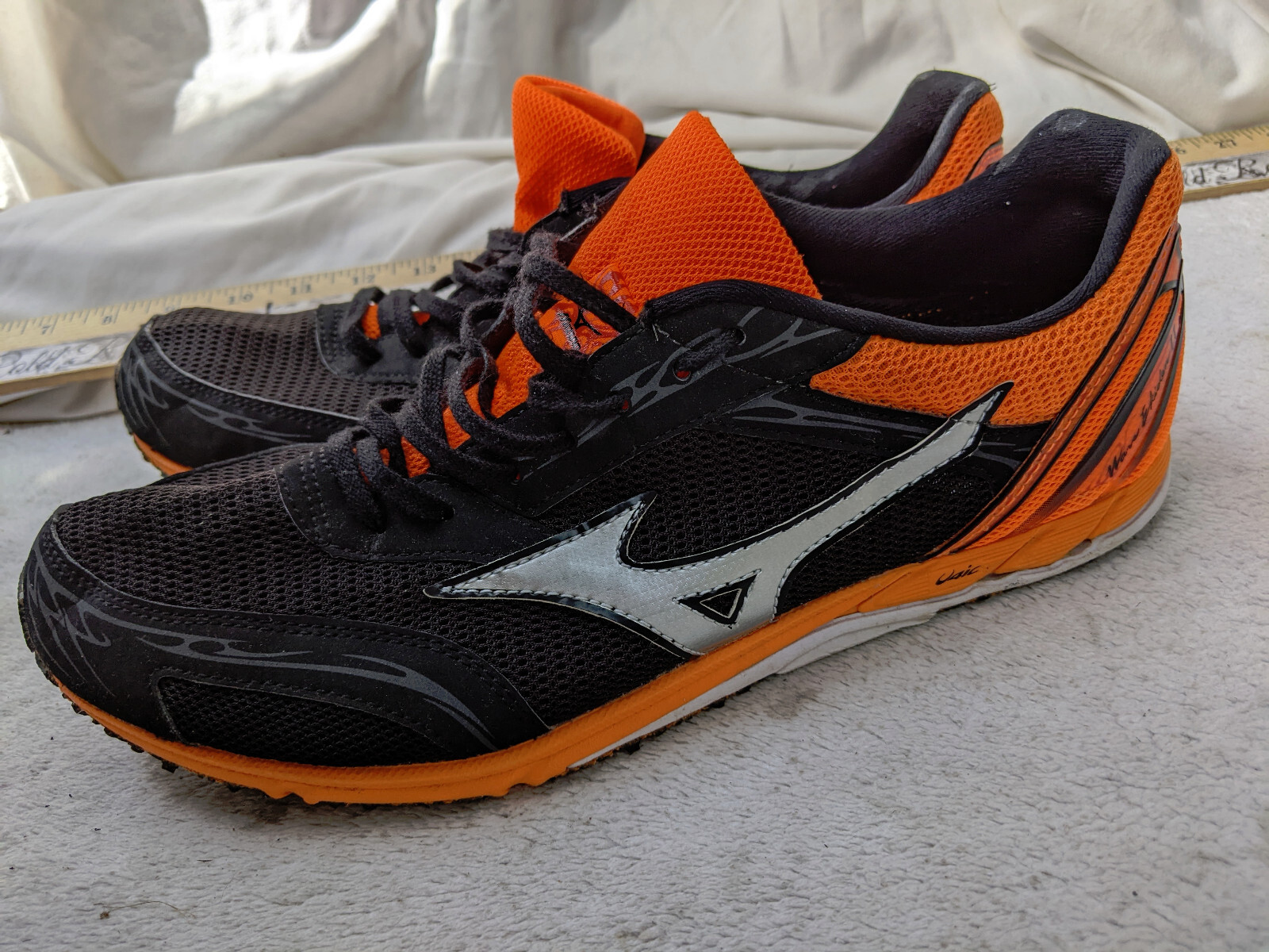 ミズノwave ekiden11 Mizuno Wave Ekiden 11 Men 9 42 Black Orange Lightweight