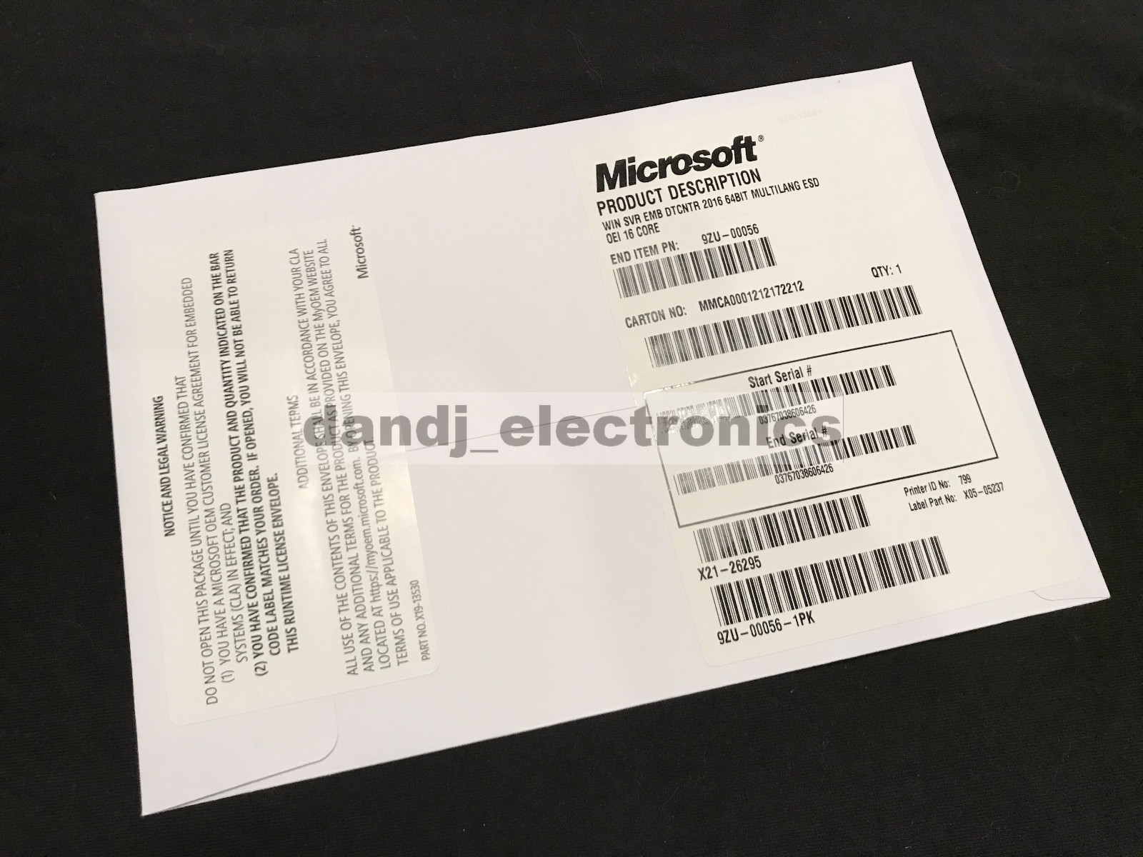 Microsoft Windows Server 2016 DataCenter License 64 Bit 16 Core License