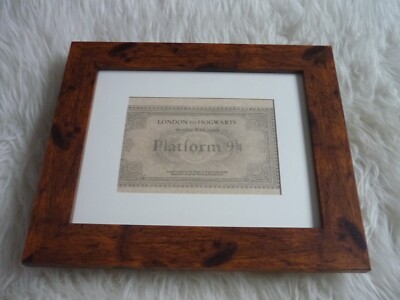 10x8 white mouny daily prophet Harry potter framed hogwarts one way ticket 9 3/4