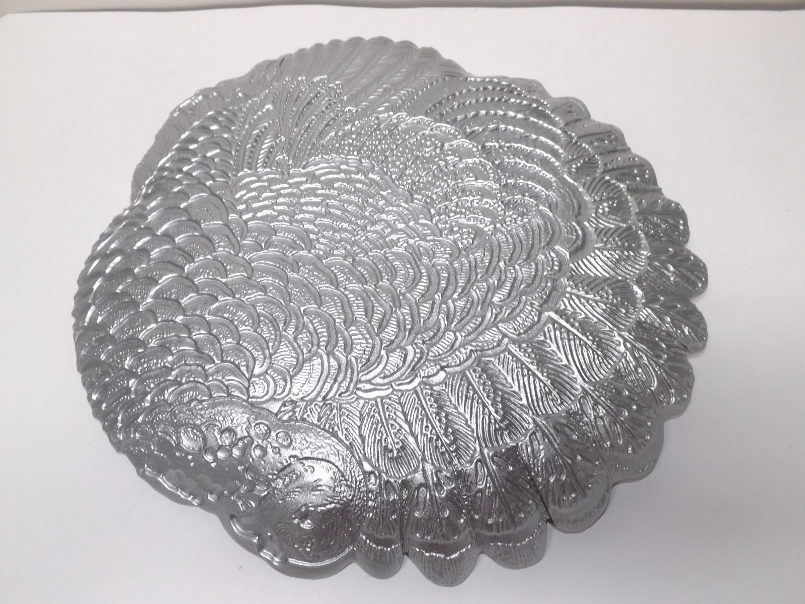 MULTI COLOR LARGE GLASS TURKEY ART DECO CENTERPIECE MOON BOWL DISH PLATTER FRUIT