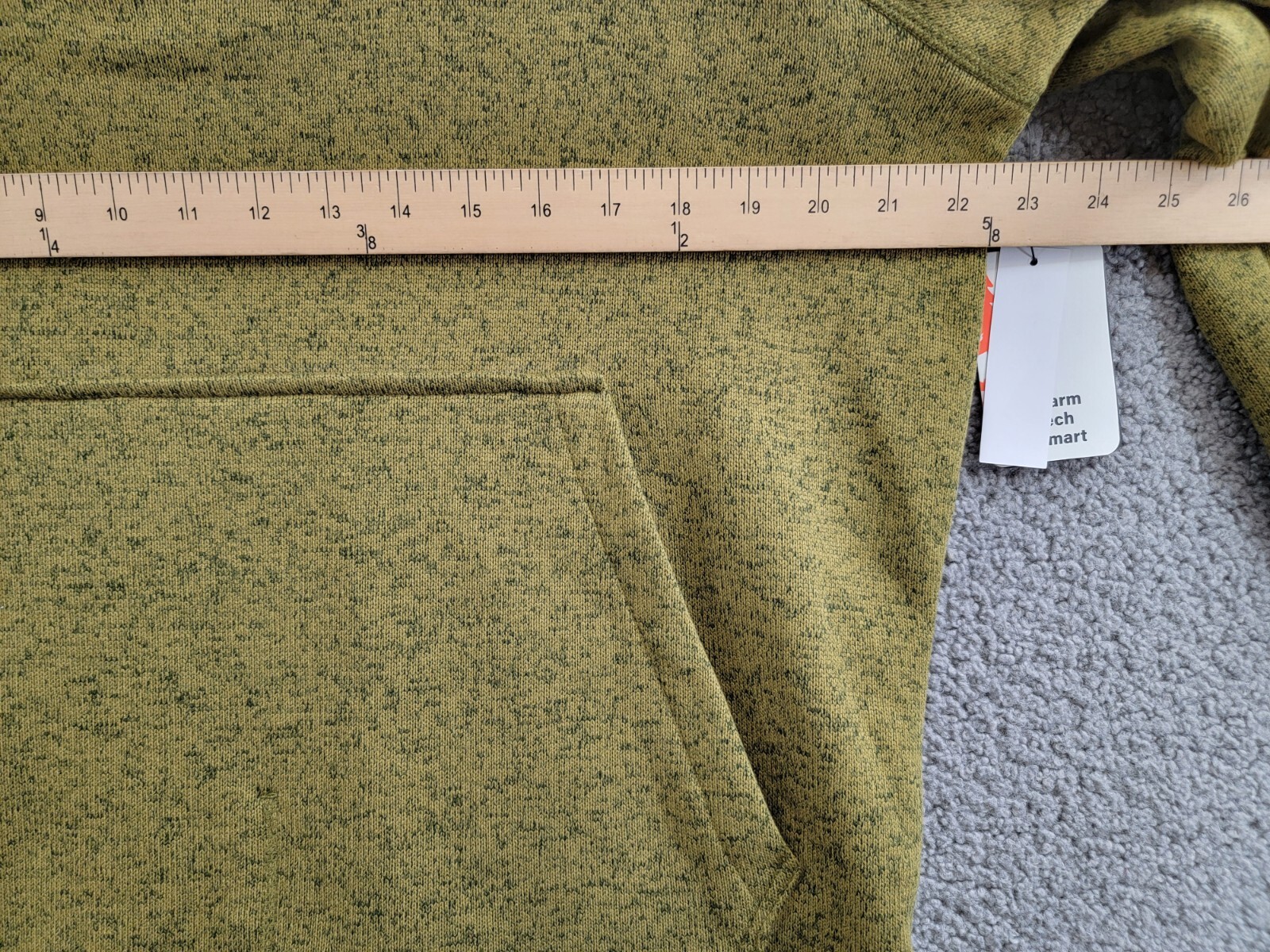 Bass Outdoor Regular-Fit Mixed-Media 1/4-Snap Hoodie Men's M Fir Green L/S - Picture 6 of 17