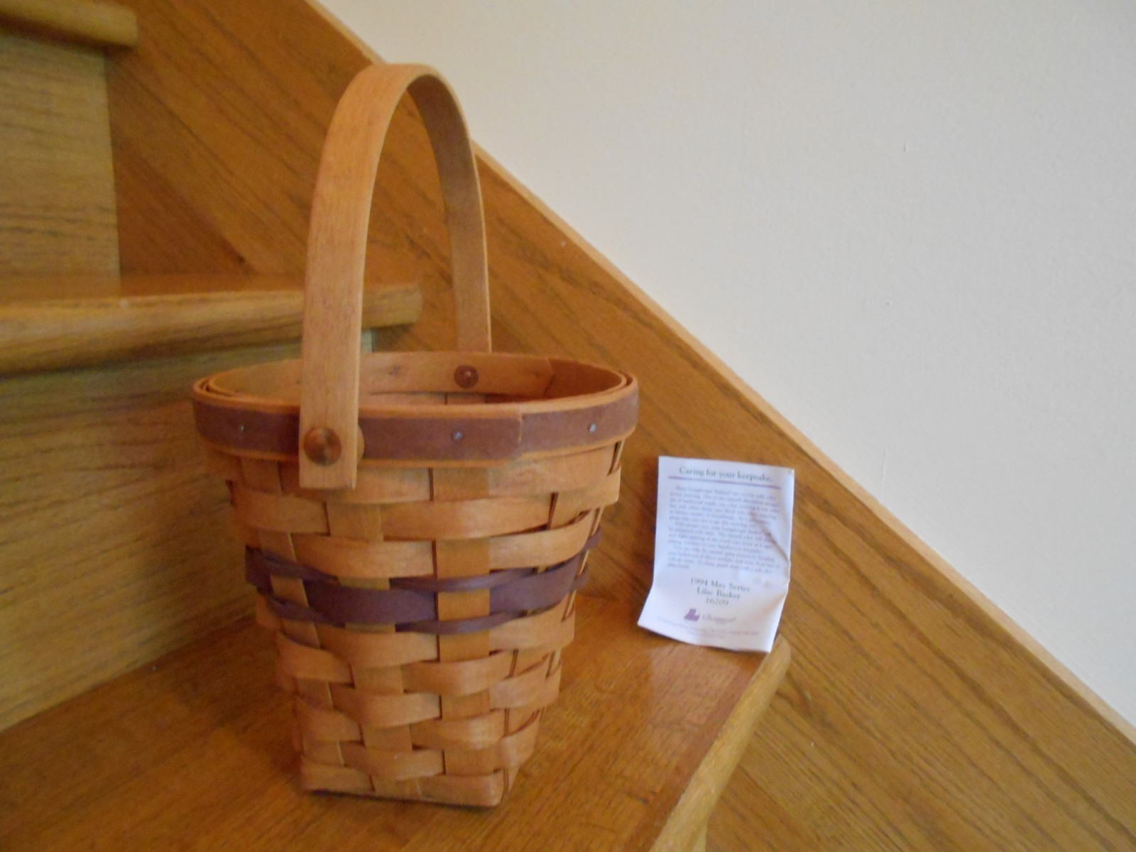 Longaberger Lilac Basket Set May Series 1994 tall round vase *shipping included*