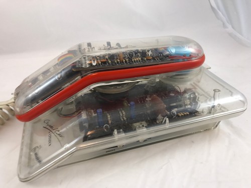 See Through Telephone Retro 1980's Crystal Clear Corded Land Line Phone Citizen