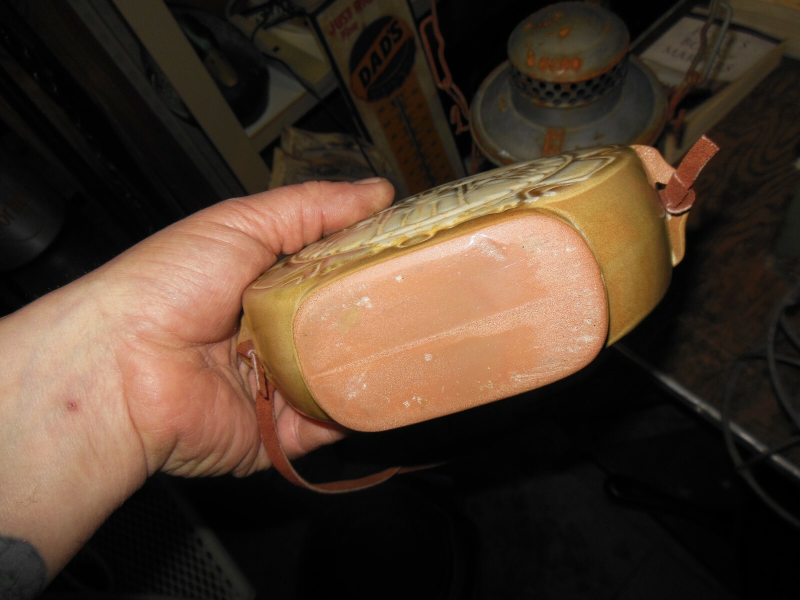 Art Deco Frankoma Thunderbird brown Ada Clay Pottery Canteen