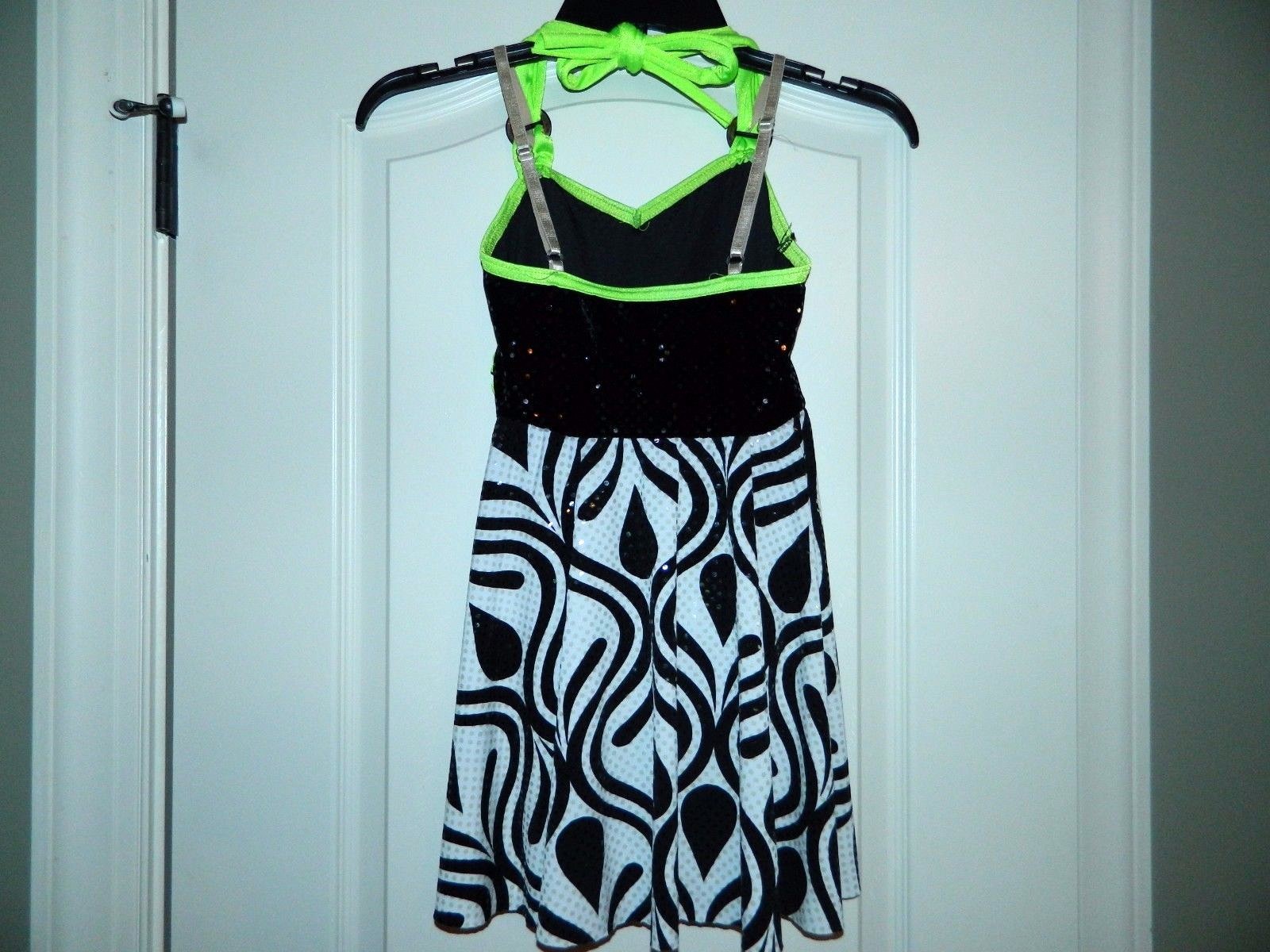 Girl's Ice Skating Black & White Dress Costume Size Large